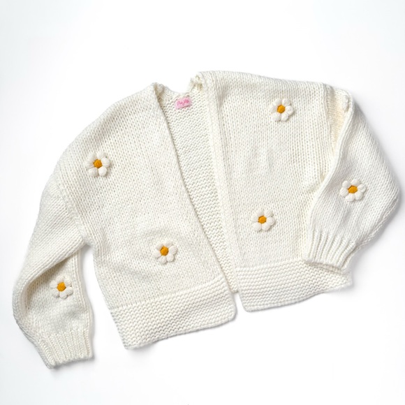 Pink Lily Sweaters - NWOT Knit Flower Cardigan